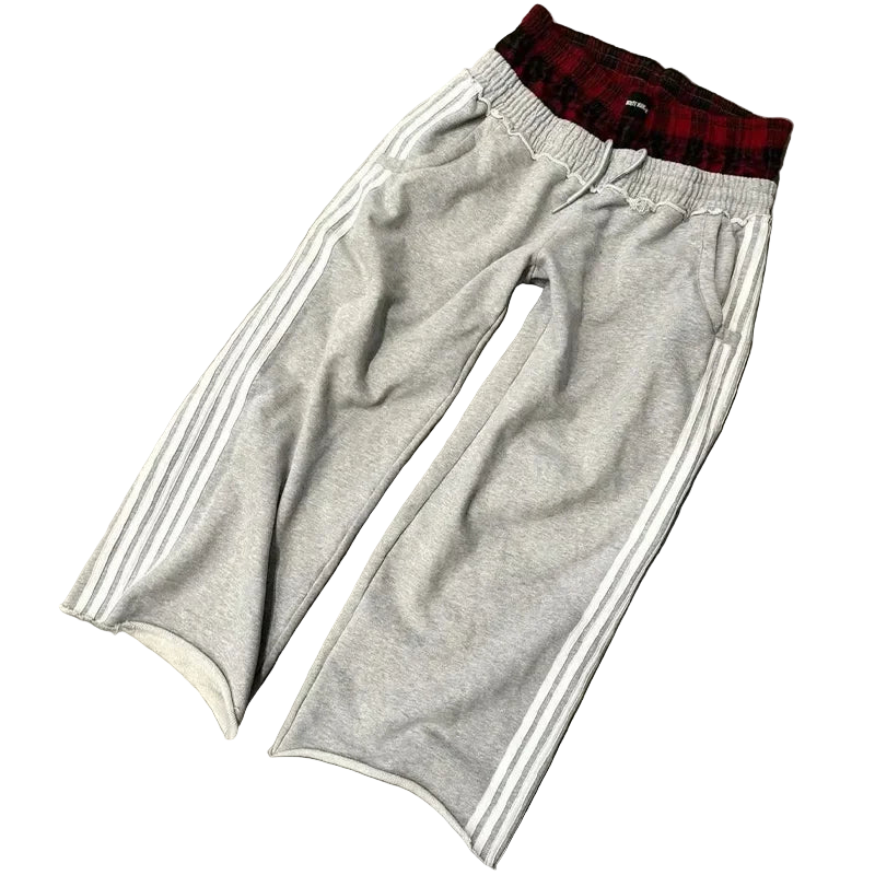 Y2K pants Harajuku double Embroidered Letter waist Sweatpants vintage 2000s Cargo Pants Joggers Men High waisted Wide Leg Pants - czapa7resell