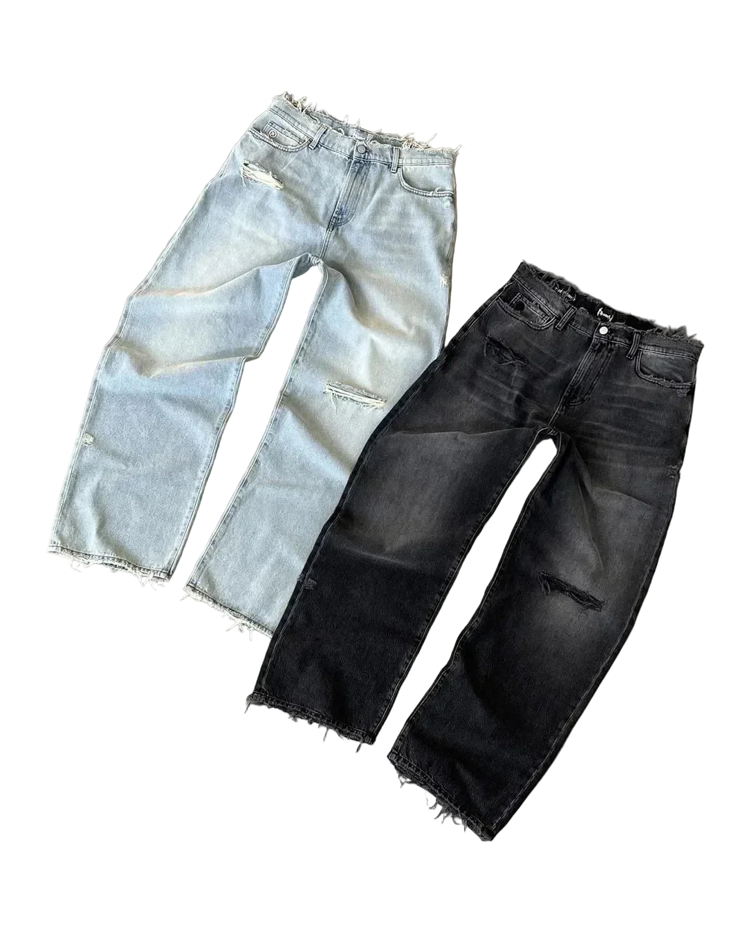 Baggy Jeansy z przetarciami - czapa7resell